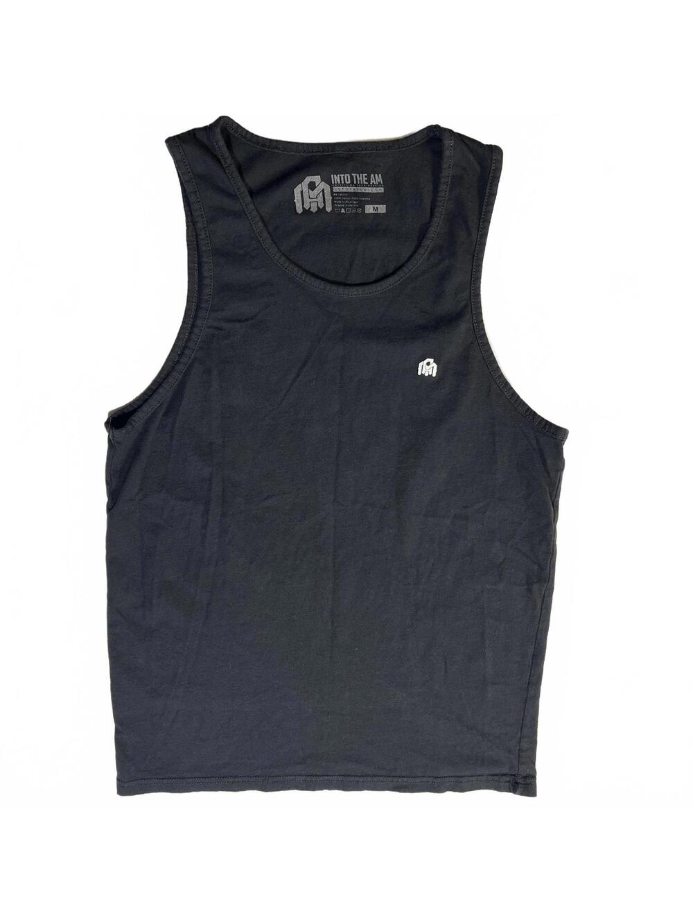 Into The AM Black Sleeveless Top Tank Muscle Tee Size Medium 100% Cotton